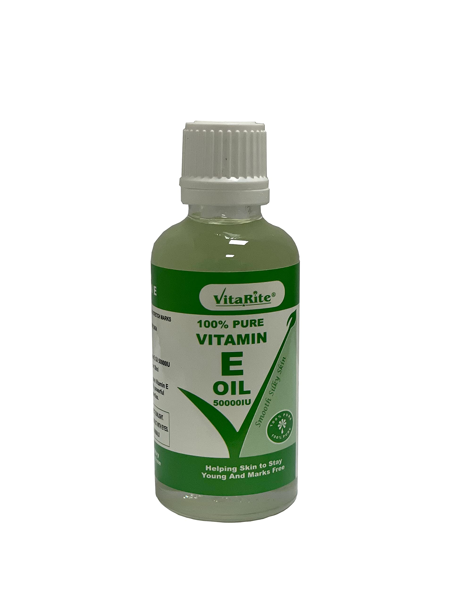 Vitamin E Oil (100% Pure) 50ml - Vegan, Cruelty Free, Hair, Skin, Face, Stretch Marks, Cuticles, Hexane Free, No GMO