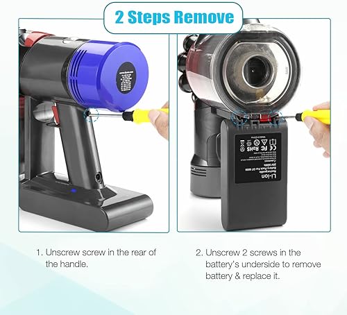 Miniatura 6 de Powerextra Reemplazo de batería V7 de 6.0Ah 21.6V compatible con SV11 V7 Motorhead V7 Trigger V7 HEPA V7 Coche+Boat V7 Absolute V7 Aspiradoras de