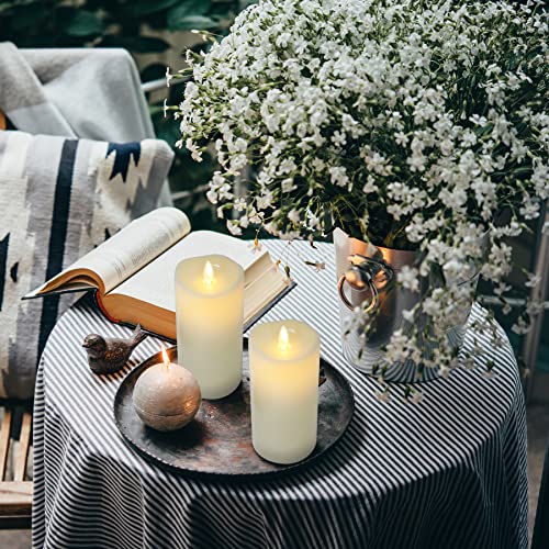 Xinbfgre Flickering Flameless Candles Battery Operated Candles, Led Candles With Remote And Timer & Realistic Dancing Flames, Exquisite Battery Candles Ivory Set Of 2 ( D2.95 X H6) #TOP2