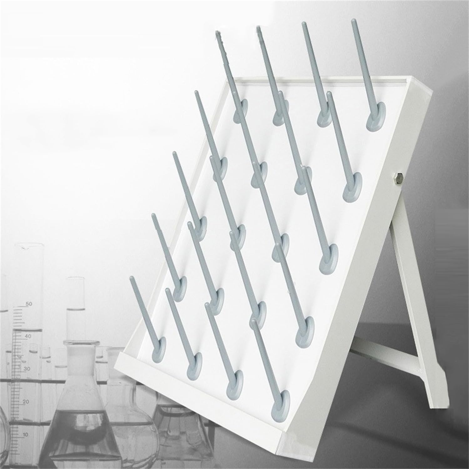 CunTo Lab Supply Drying Rack 20 Detachable Pegs Bench-top Laboratory Glassware Drying ​Rack, Flask Rack, Test Tube Rack, Drip Rack