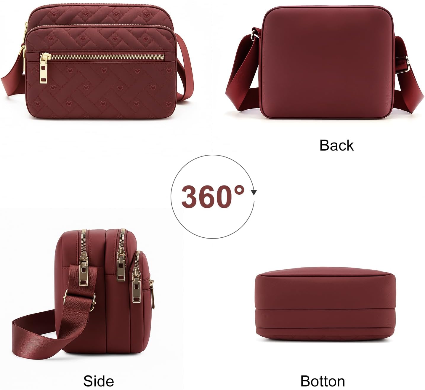 Medium Nylon Crossbody Bags for Women Trendy Crossbody Purses Travel Large Cross Body Bag Quilted Purse - Image 6