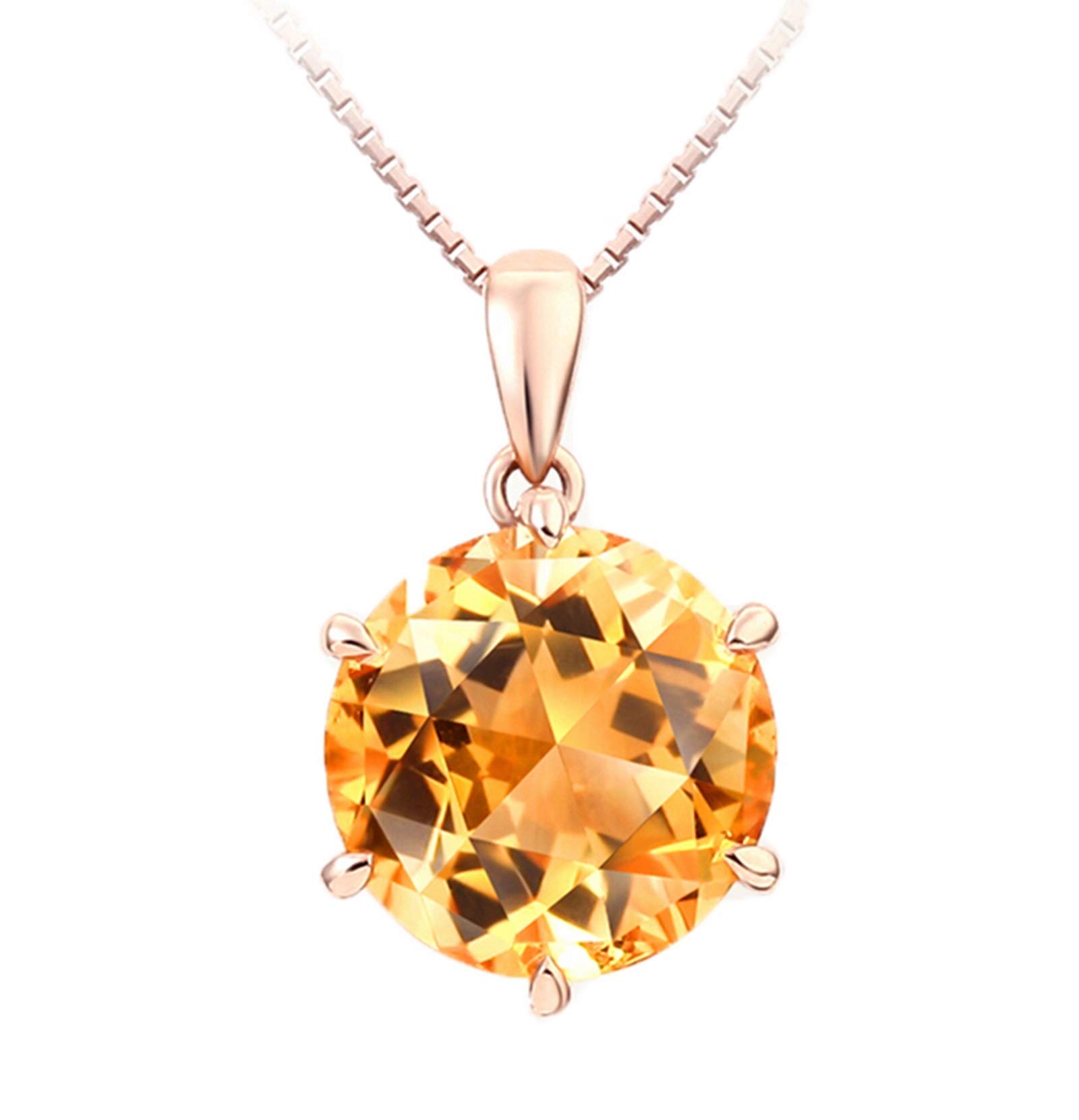 Damen-Ring aus 18-karätigem Gold, gelbe runde Form, 6,75 ct Citrin, Ehering, Verlobungsring