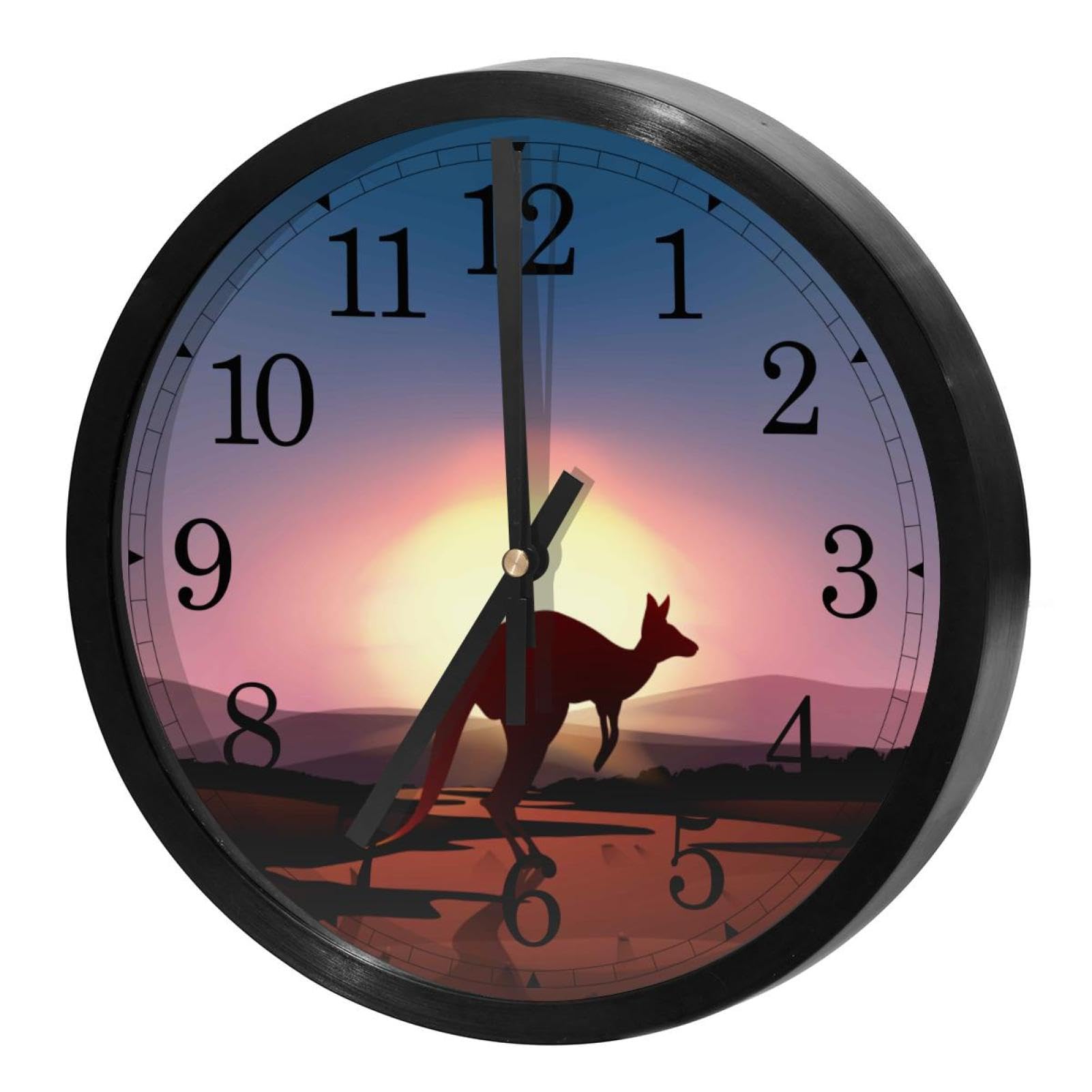 Horloge murale silencieuse pour un sommeil sans tic-tac | Décor kangourou