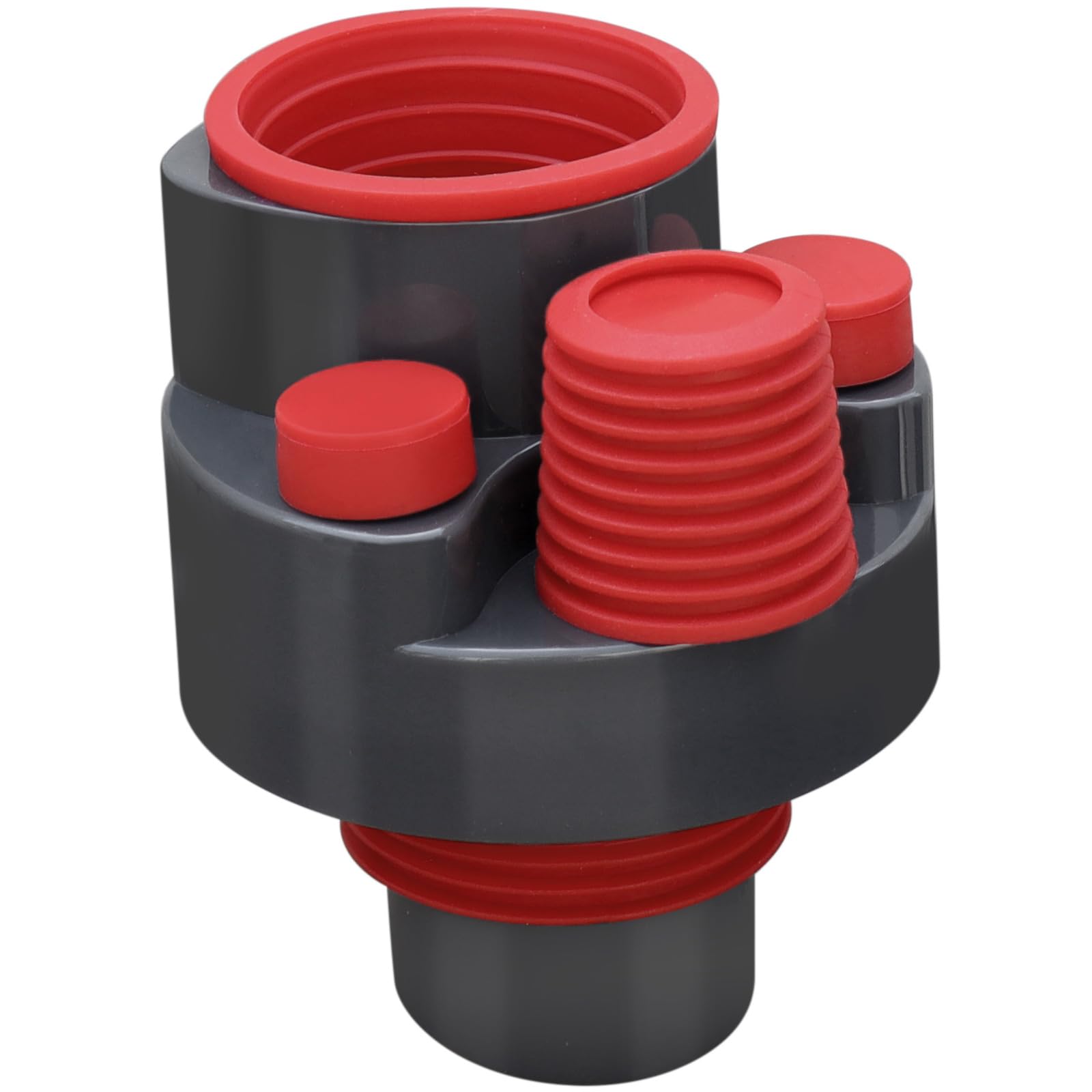 Adaptador de Desagüe para Lavadora y Lavavajillas de 4 Vías, Conector de Drenaje DN 50/75 para Fregadero de Cocina, Sistema Anti-olor y Sellado de ABS Rojo y Gris, Divisor de Tubería de Desague, 1pc