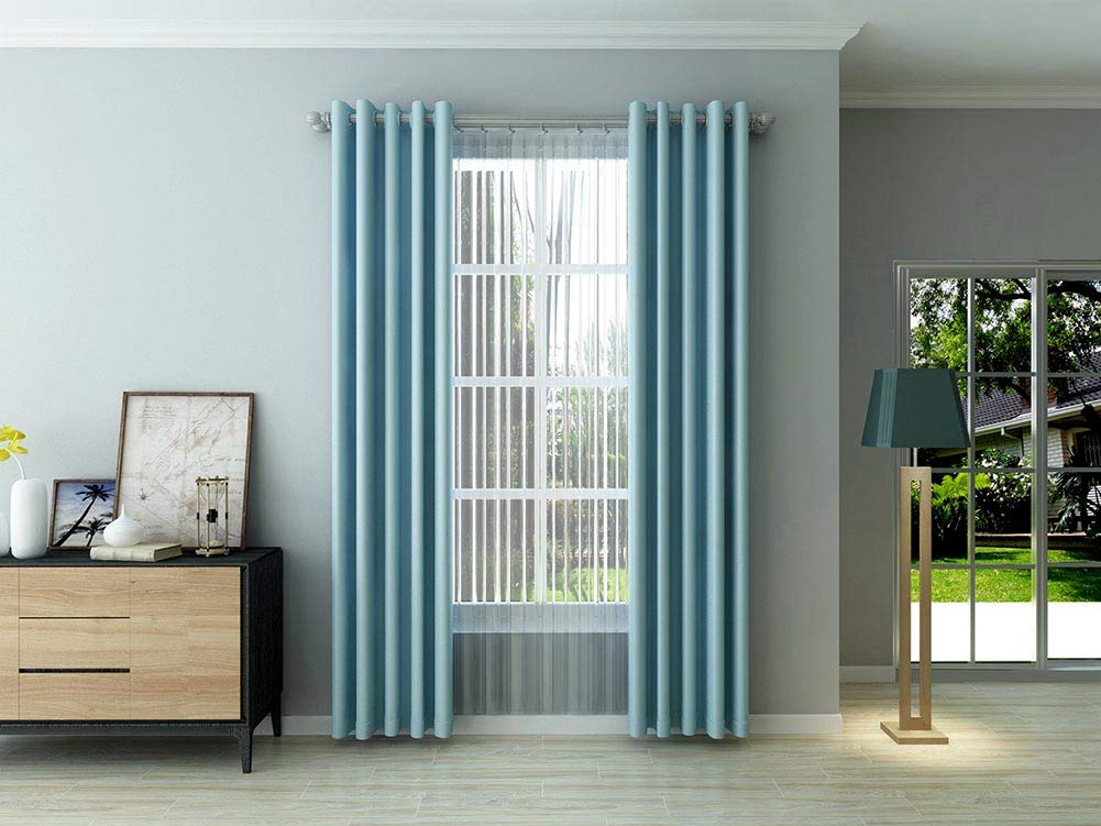 BOYOUTH - Tende oscuranti con stampa a righe verticali, con occhielli e tende per camera da letto, soggiorno, 150 x 270 cm, 2 pannelli