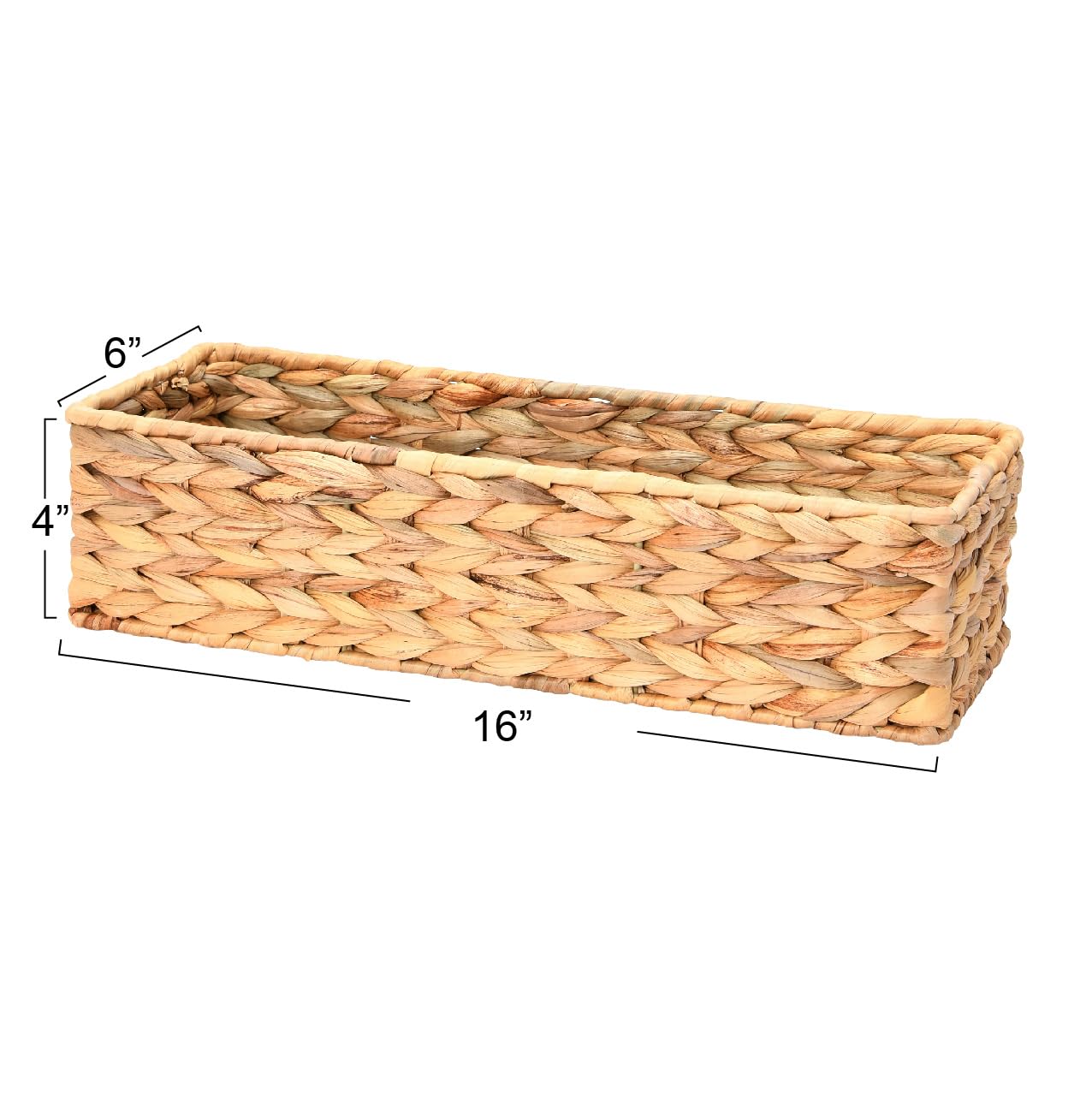 Household Essentials Aufbewahrungskorb aus Wasserhyazinthe, rechteckig, natur