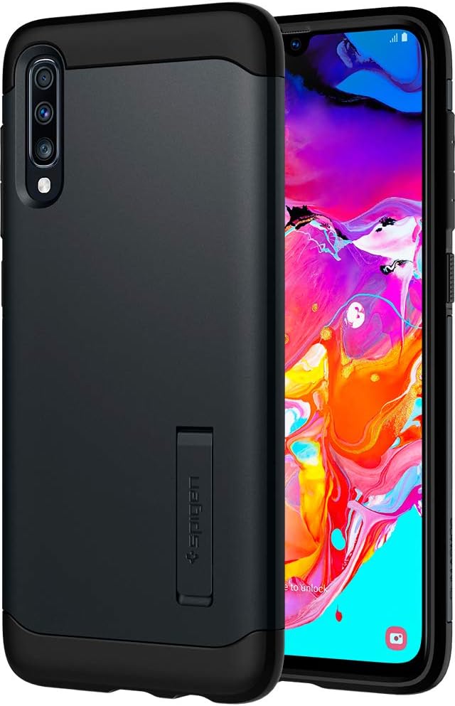 Spigen Slim Armor Back Cover Case for Samsung Galaxy A70 (TPU + Poly Carbonate | Metal Slate)