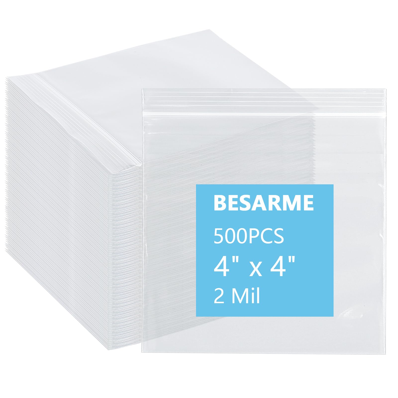 Mini Plastic Bags - 500 Pack | Clear Resealable -21