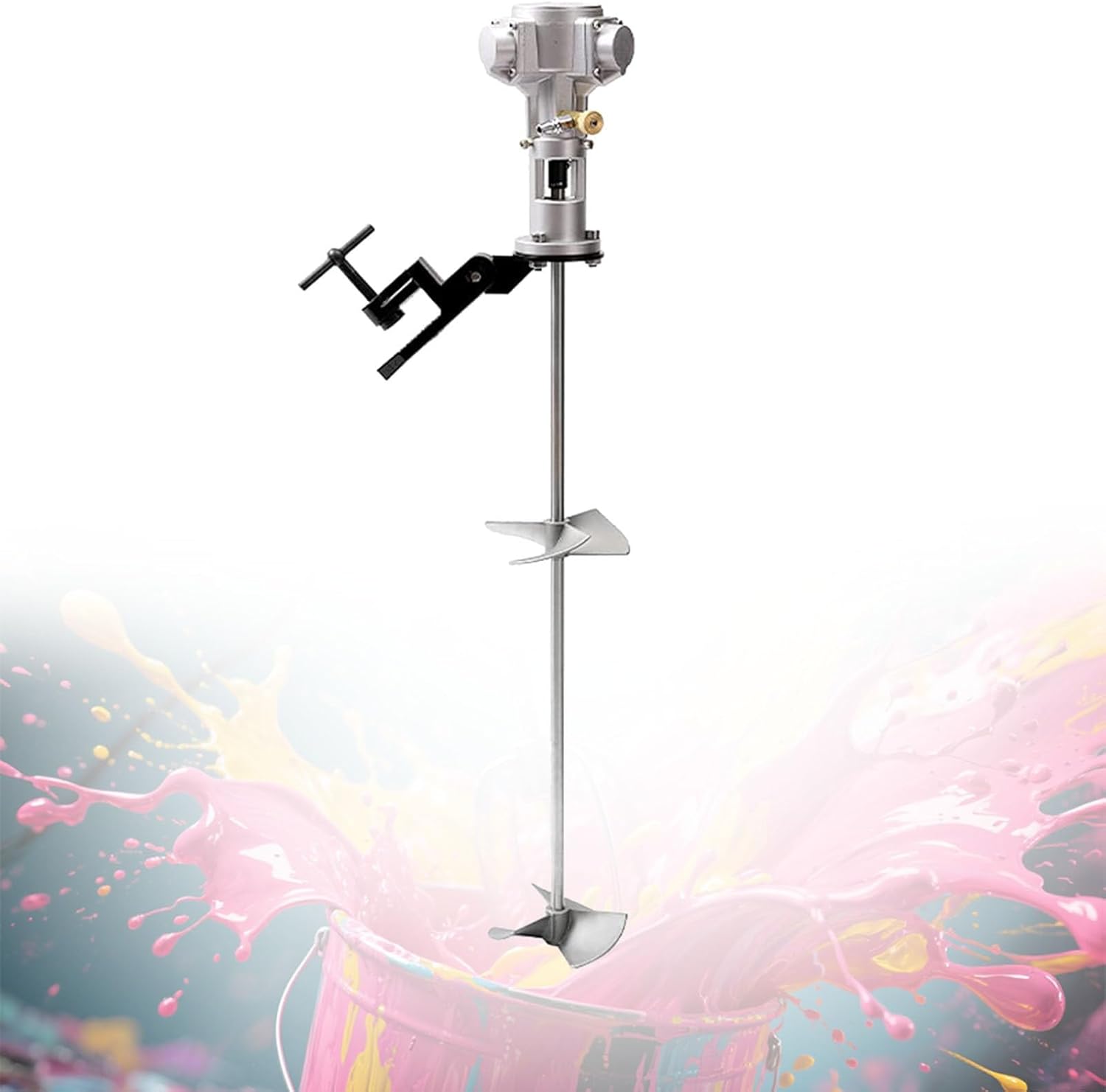 1/2HP Pneumatic Agitator Wall-Mounted Mixer for 60 Gallon Containers, 50-2800 RPM Paint Coating Mixer, Air Pressure 6-8 PSI, Versatile Liquid Mixing Machine