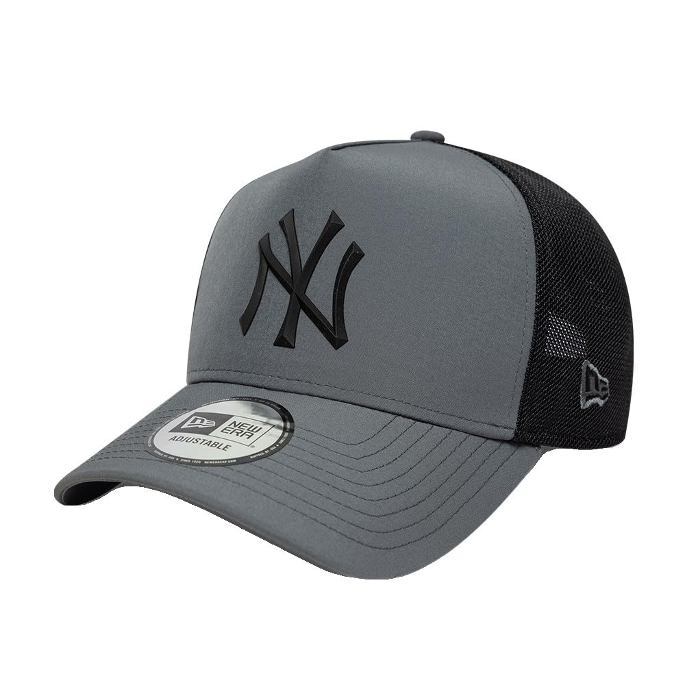 New Era Adult's 9Forty Trucker Sport MLB New York Yankees Baseball Cap Hat Grey and Black Curved Visor Snapback Adjustable