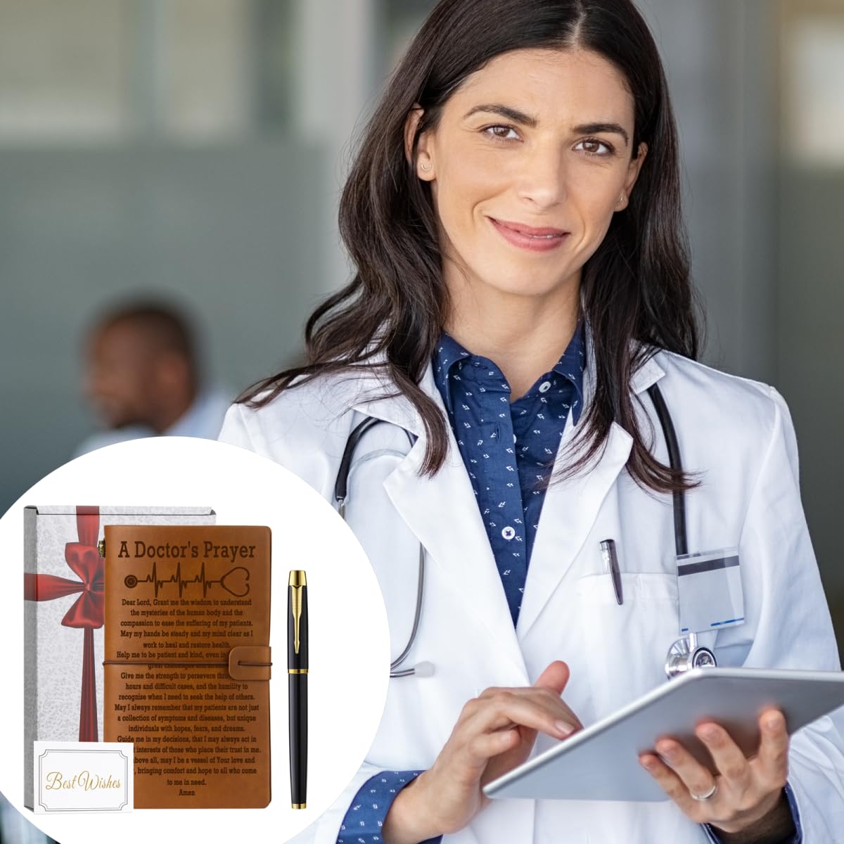 Doctor Gifts for Women Men Thank You Gifts for Doctor Leather Journal Notebook Refillable Travel Journal Diary Sketch Book Writing Journals with Pen Gifts for Doctors, Doctor Prayer