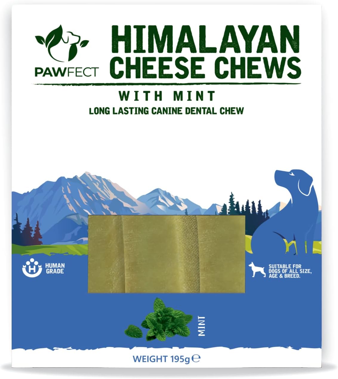 Pawfect TreatsMint Dental Chews for Dogs - Long Lasting, Promotes Fresh Breath & Healthy Teeth - Medium Dogs (6.8oz, Pack of 3)
