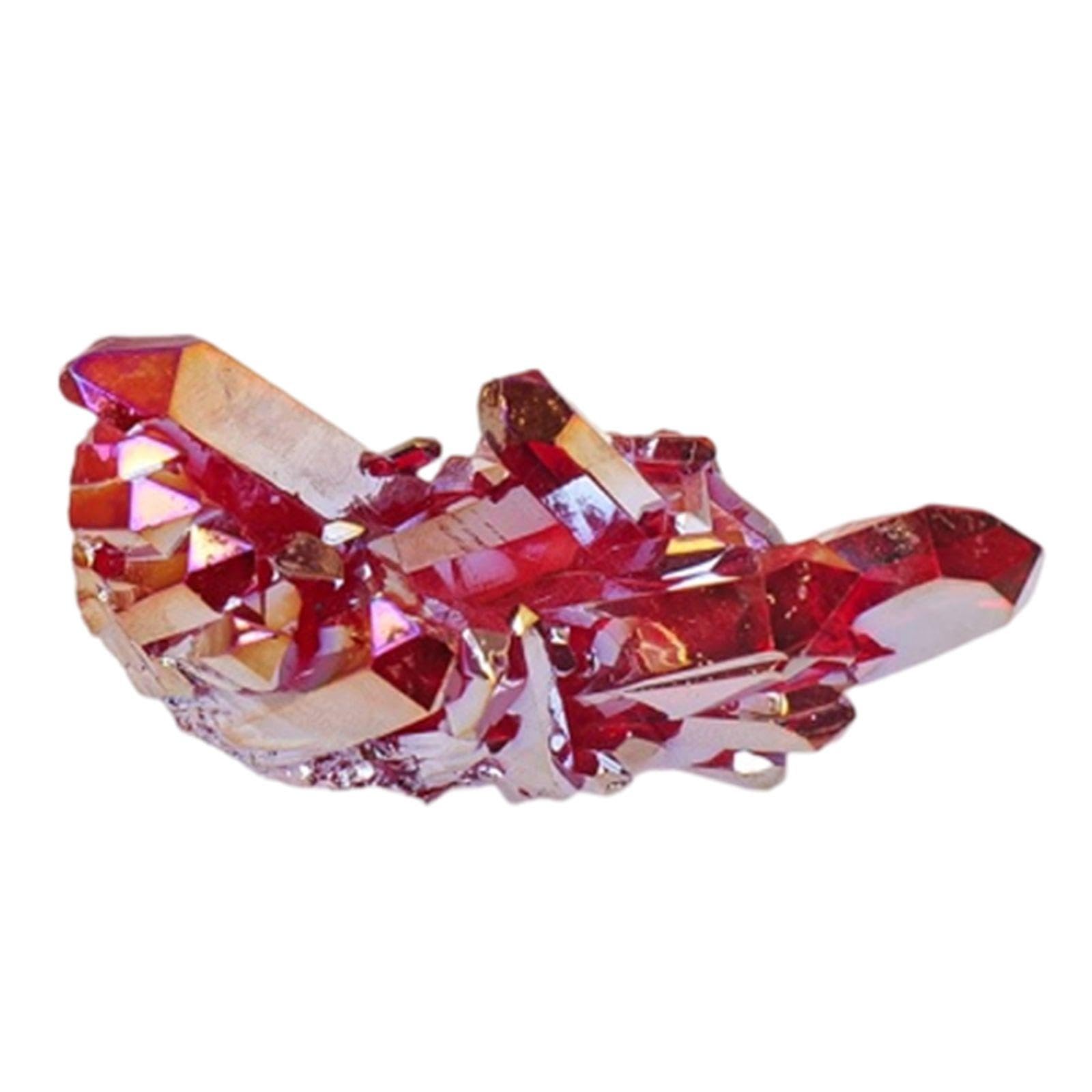 Cluster de cristal de quartz coloré au titane à offrir pour embellir un bureau