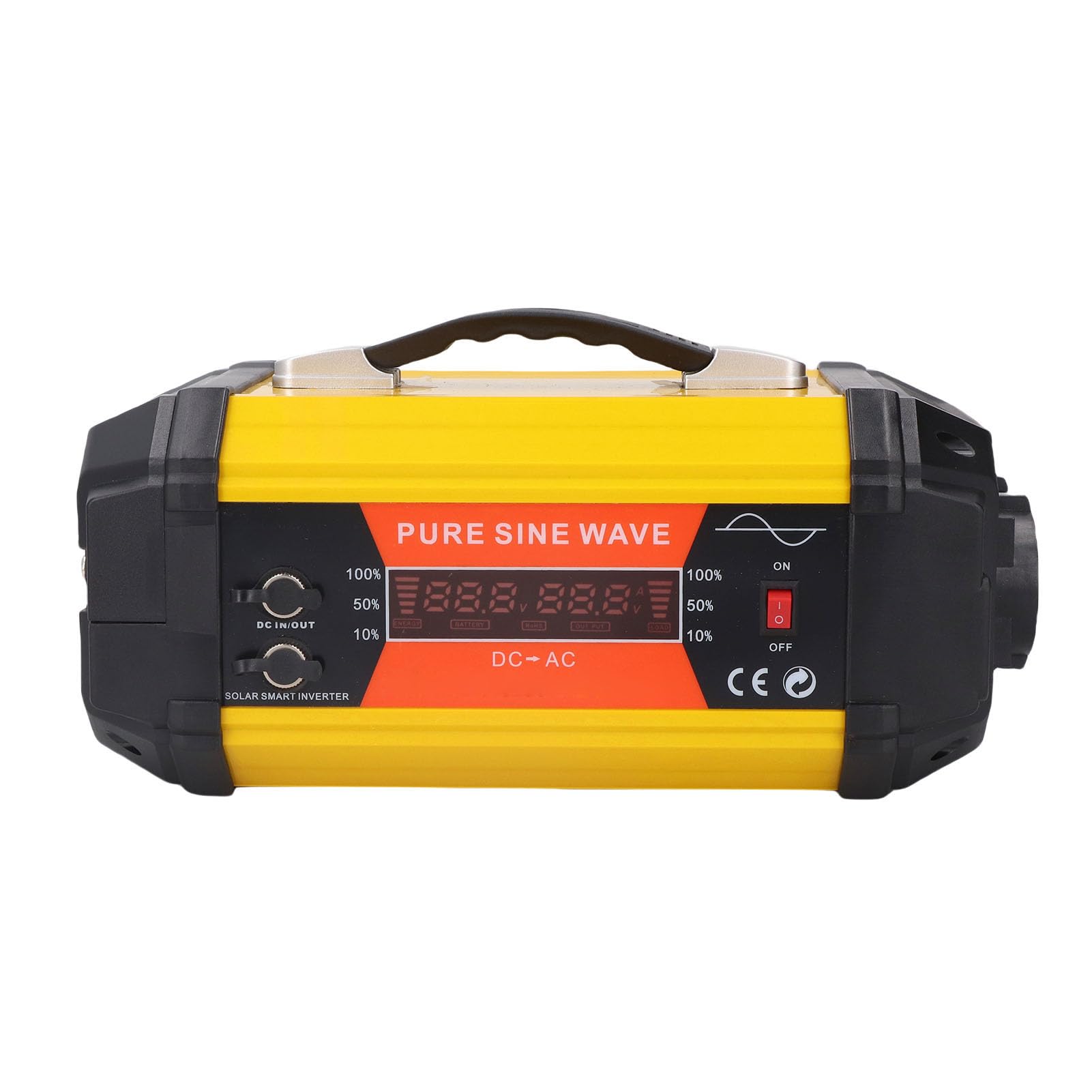 Ausla Przetwornica Napięcia, ABS Czysta Fala Sinusoidalna Przetwornica Napięcia Samochodowego 12 V na 220 V 500 W z Wyświetlaczem LCD 2 Gniazda Prądu Przemiennego 2 Porty USB do Samochodów Łodzie