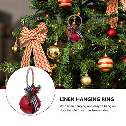 Milisten Christmas Jingle Bells Door Hanger Rustic Iron Star Bell With Bow Pine One Berry Vintage Door Knob Pendant Hanging Ornaments For Xmas Holiday Tree Doorway Decor #TOP2
