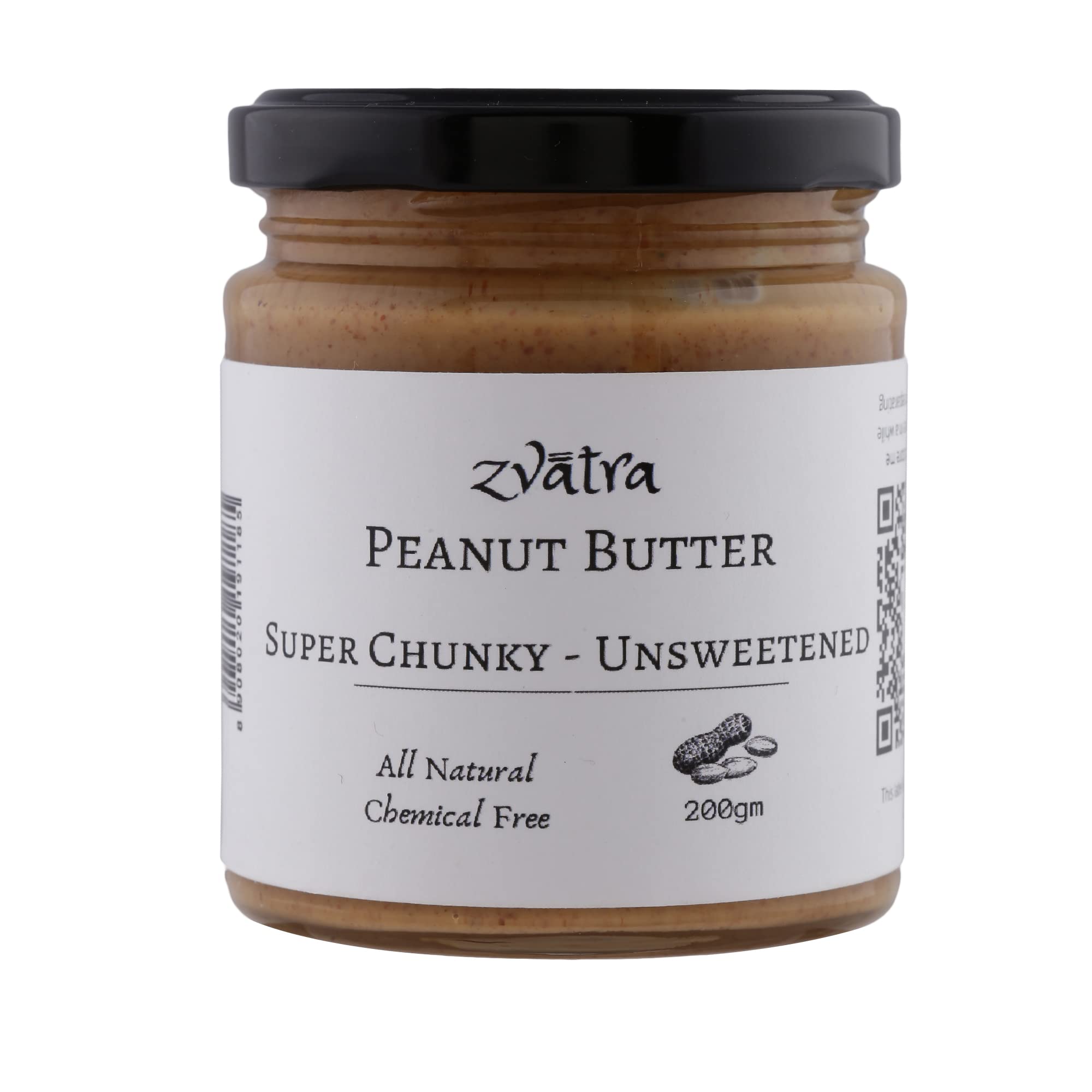 Zvatra All Natural Peanut Butter, Super Chunky, 200g, Unsweetened, Hand Roasted, Stone Ground, Vegan (B08R64TQH7) Amazon Price History, Amazon Price Tracker