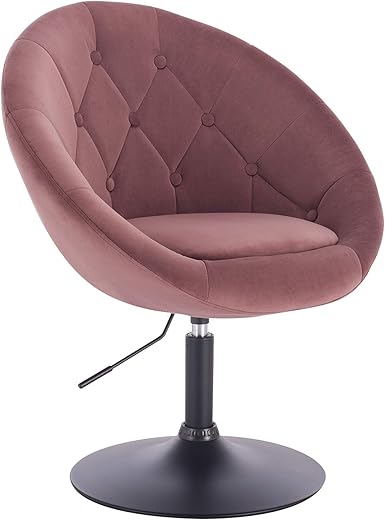 WOLTU® BH222rs-1 1 x Barsessel Loungesessel mit Armlehne, stufenlose Höhenverstellung, Samt, Rosa