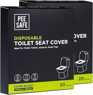 Pee Safe Disposable Toilet Seat Covers | 40 Environment Friendly Sheets for Protection Against Germs | Reduces The Risk Of... Price In India
