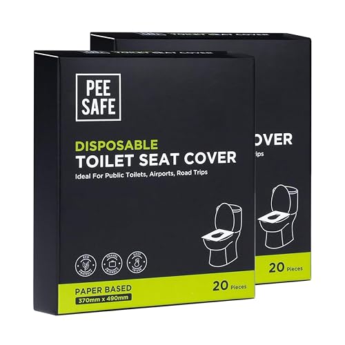 Pee Safe Disposable Toilet Seat Covers | 40 Environment Friendly Sheets for Protection Against Germs | Reduces The Risk Of UTI | For Public Toilets | Travel-Friendly