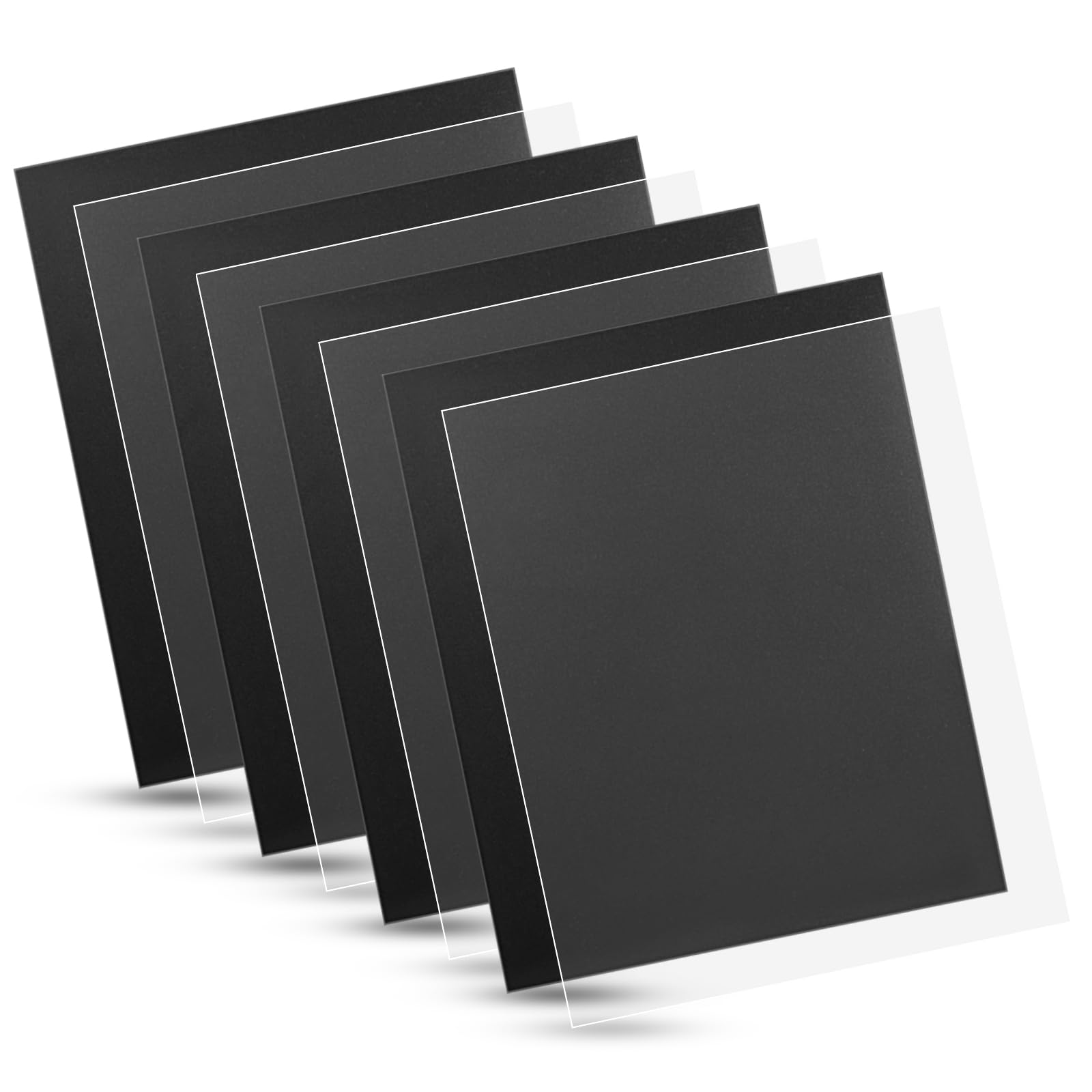 100 Pack Binding Covers Set, 8.5x11 Inches, Including 50 Pcs 12 Mil Ultra Clear PET Binding Covers, 50 Pcs 12 Mil Black Sand Textured