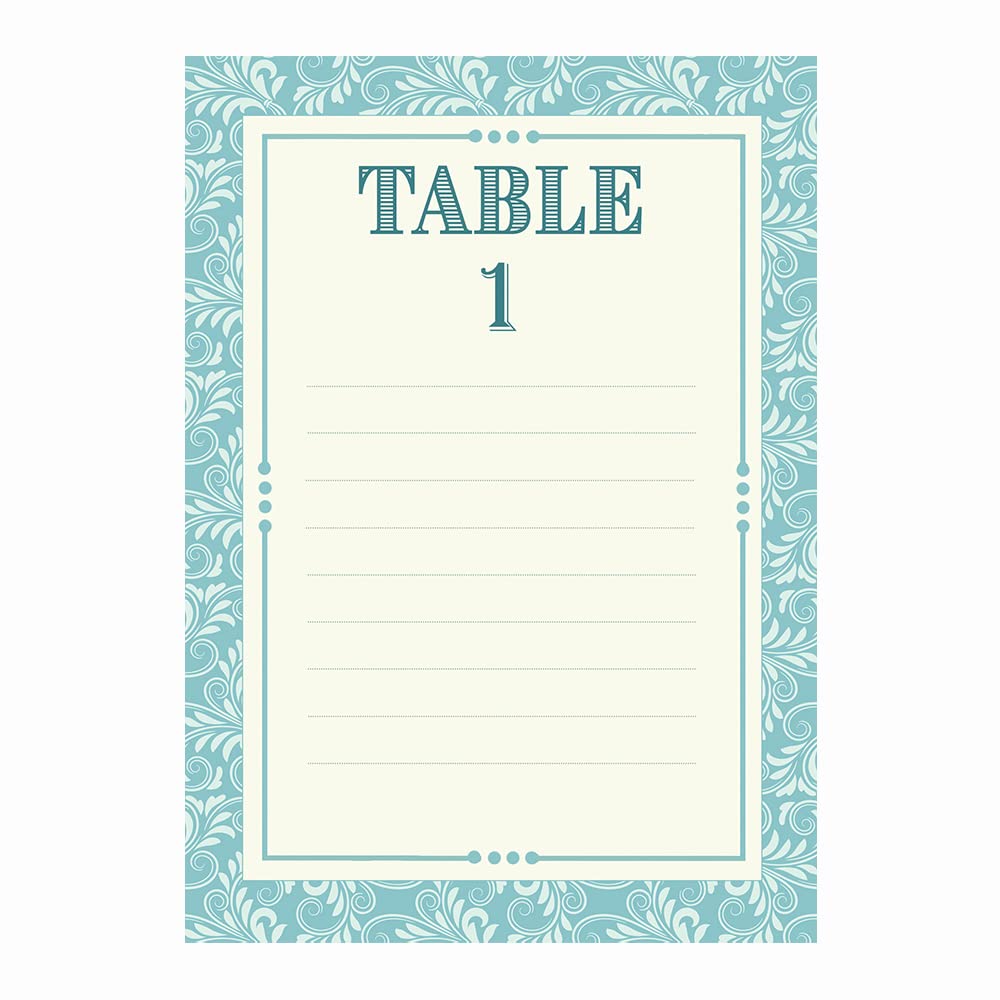 Artstore Classic Blue Wedding Table Seating Cards - Pack Of 21