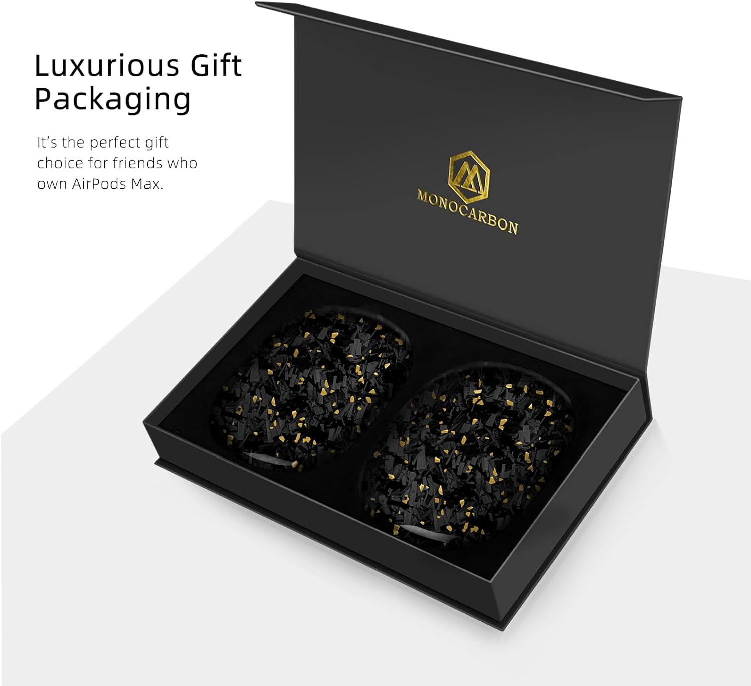 MONOCARBON Real Carbon Fiber Case for AirPods Max (2024/2020), Military-Grade Protective Hard Cover for Apple Max Headphones, Unique Forged Glossy, Scratch-Resistant, Essential Accessories-Blue - Image 8