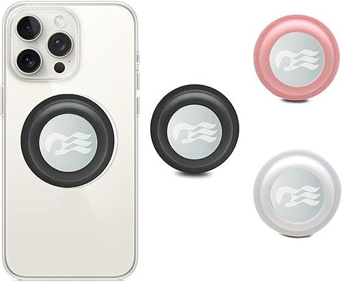 Vista 9 de Princess Medallion - Accesorios de teléfono [2 unidades] Soporte para medallón de océano (iPhone, Android y todos los dispositivos) (negro y rosa)