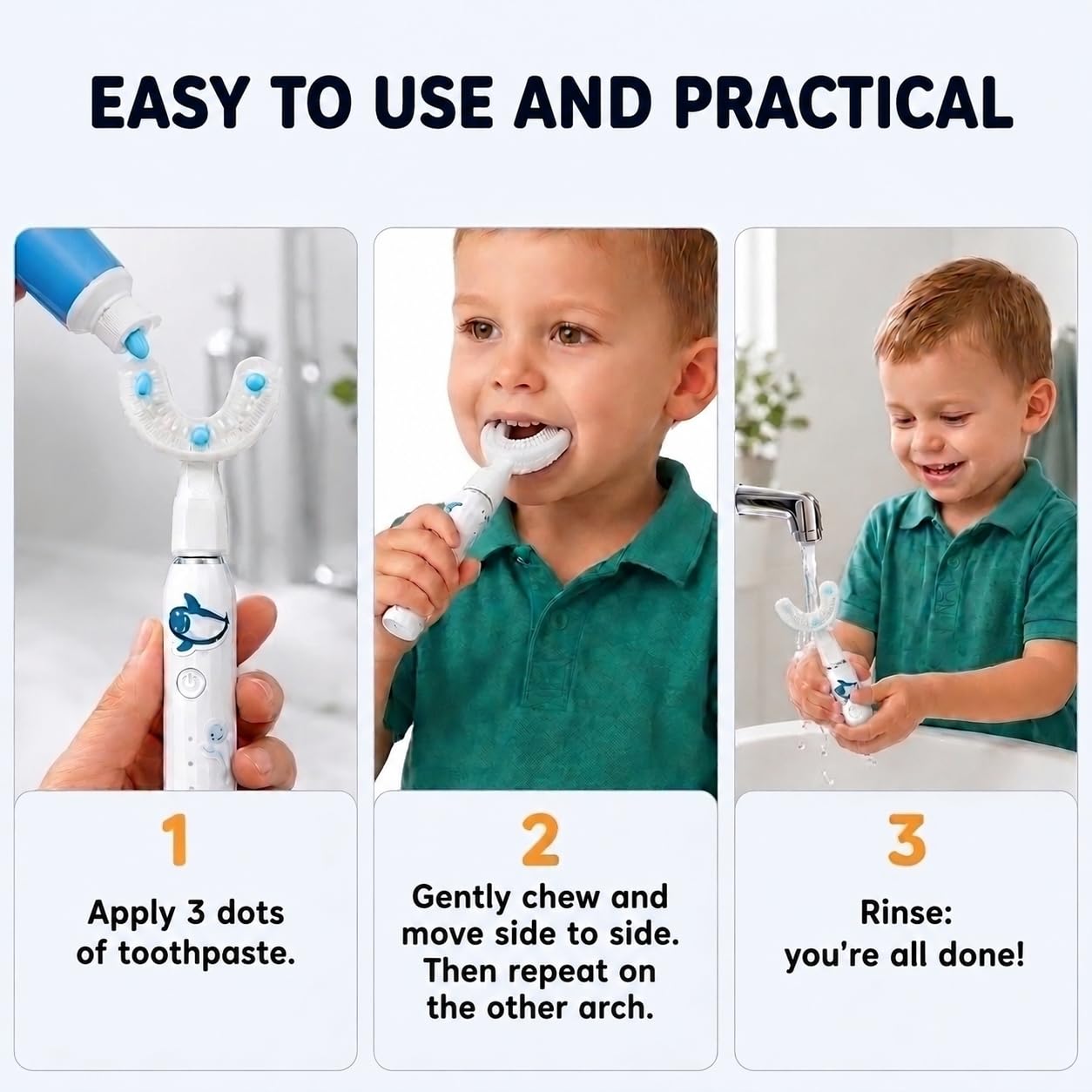 Spazzolino elettrico sonico Y-Brush Bambino KidsBrush - 2 mesi di autonomia