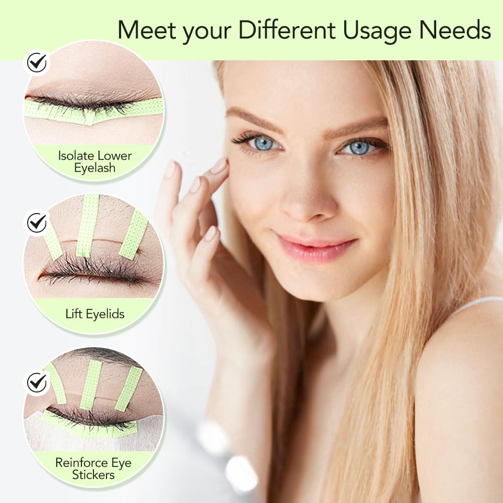 Lunamoon 10 Rolls Eyelash Extension Tape Eyelash Tape Eyelash Tape, 4mm Tape*10 Green - Image 2