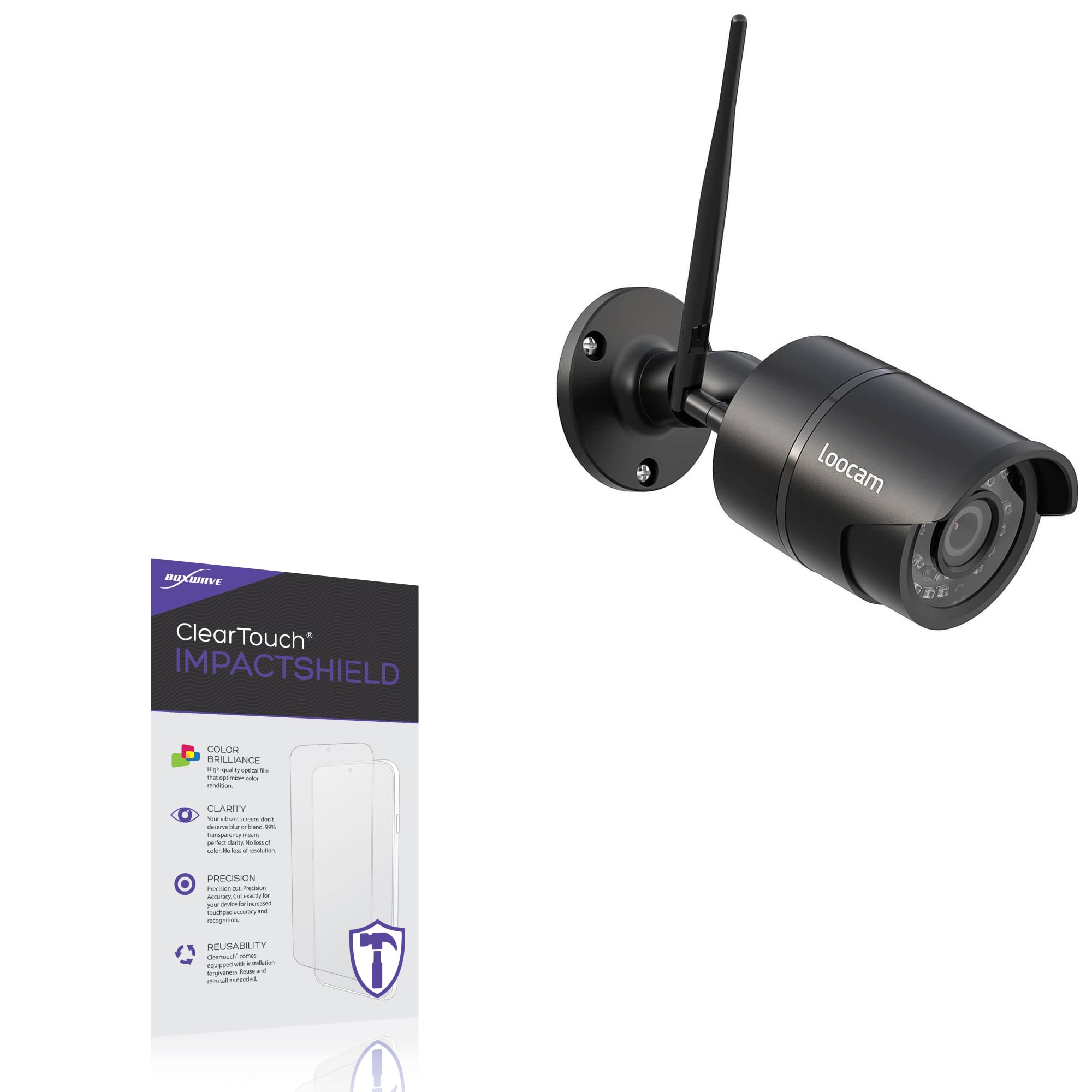 BoxWave Screen Protector Compatible with Loocam Wireless Security Camera System with Monitor (LT8W4B-4B42S-199) - ClearTouch ImpactShield (2-Pack), Impenetrable Screen Protector Flexible Film