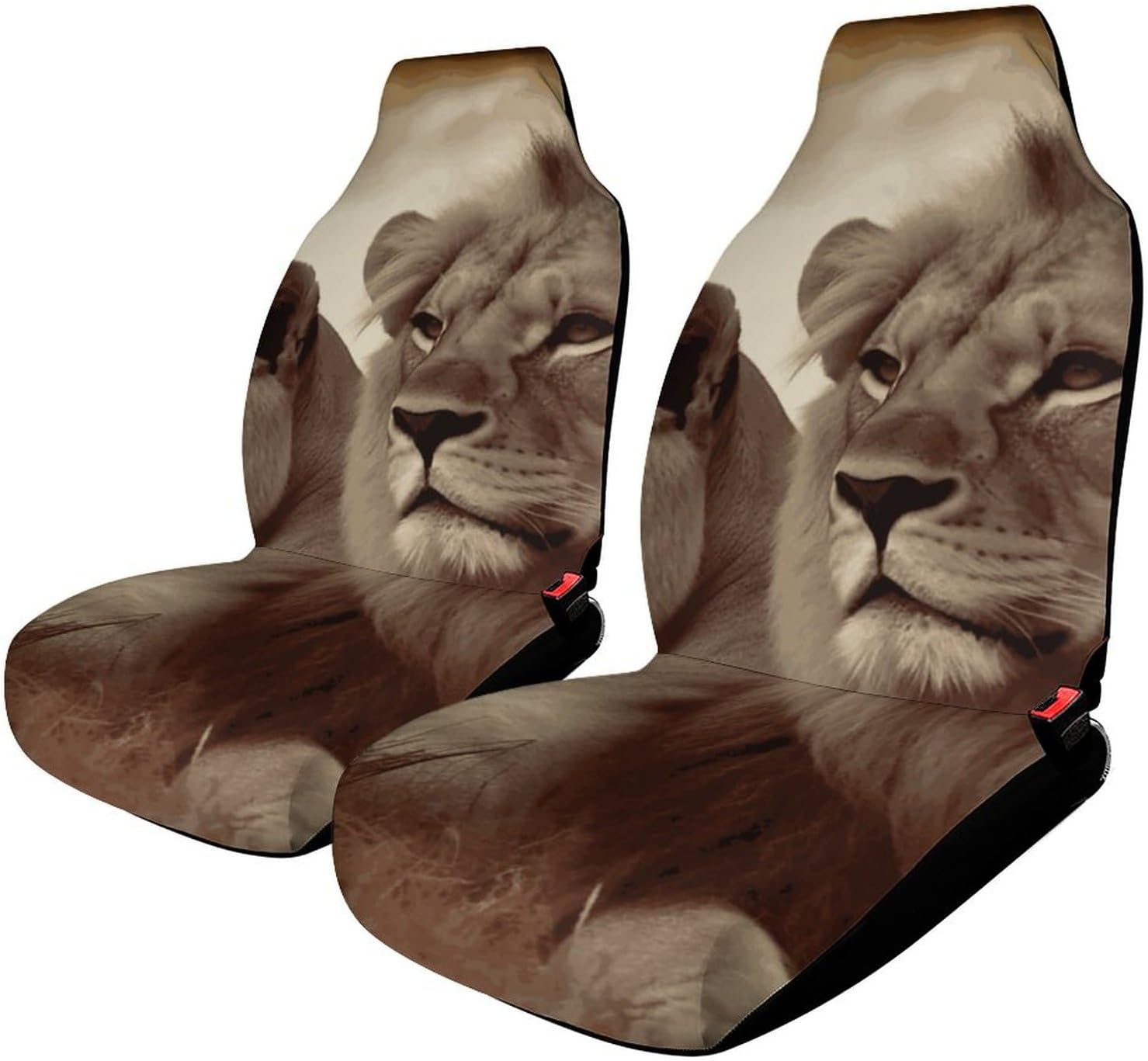 Car Seat Protectors African Lion and Lioness Printed Car Seat Cover Waterproof Easy to Install for Most Cars Babies and Pets
