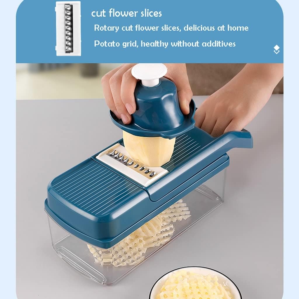 Fries Machine Fries Cutter Potato Shreds Slicer Cutter Artifact Multi-Function Vegetable Cutter Grater Dicing Kitchen Household Slicing Cut Flowers French Fries Slicer