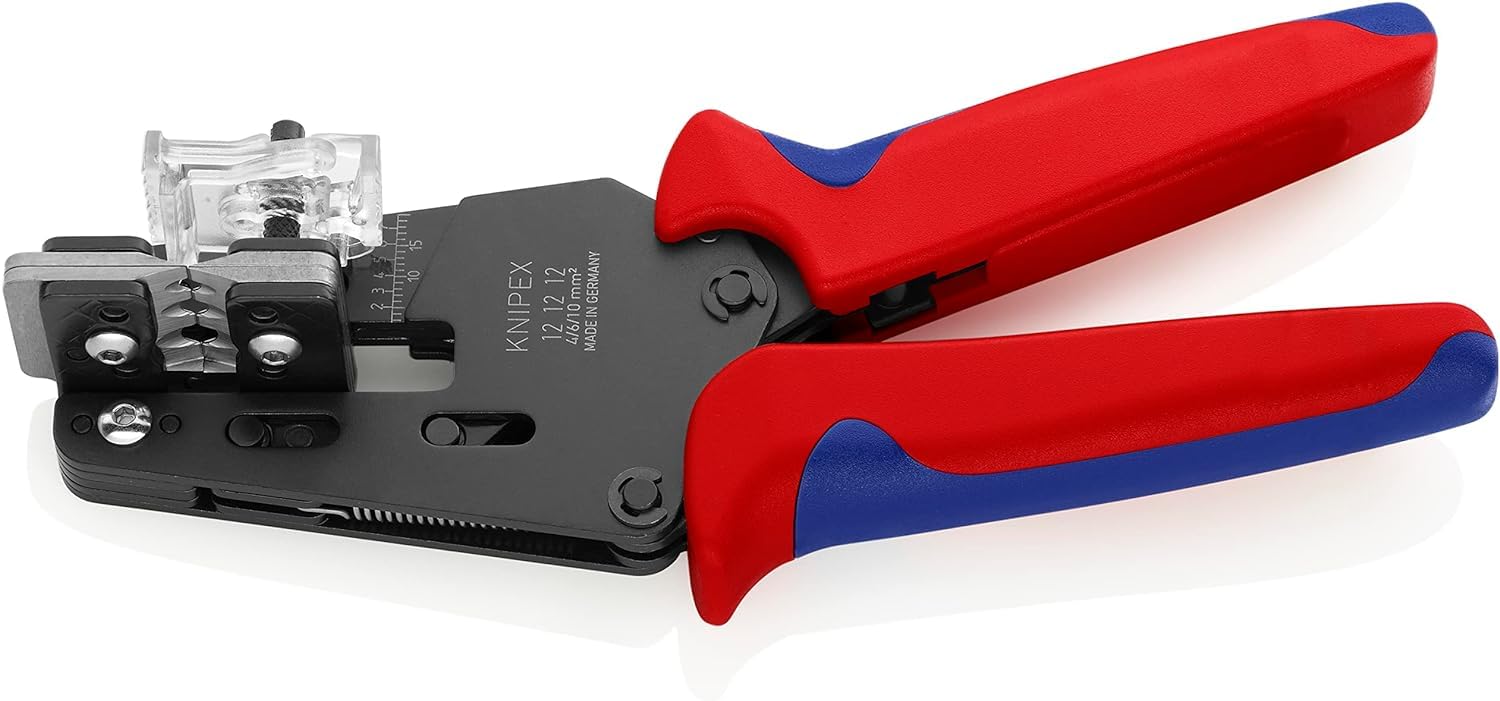 KNIPEX Alicate pelacables de precisión con cuchillas de forma precisa 4/6/10mm² con mangos multicomponente 195 mm, 12 12 12
