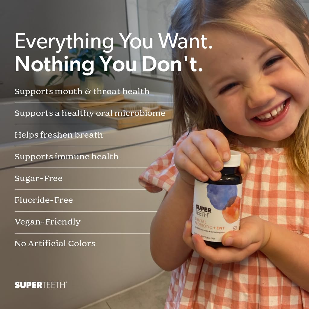 SUPER TEETH Oral Probiotics for Bad Breath, Cavities & ENT Support - Peach — Amazon image 5