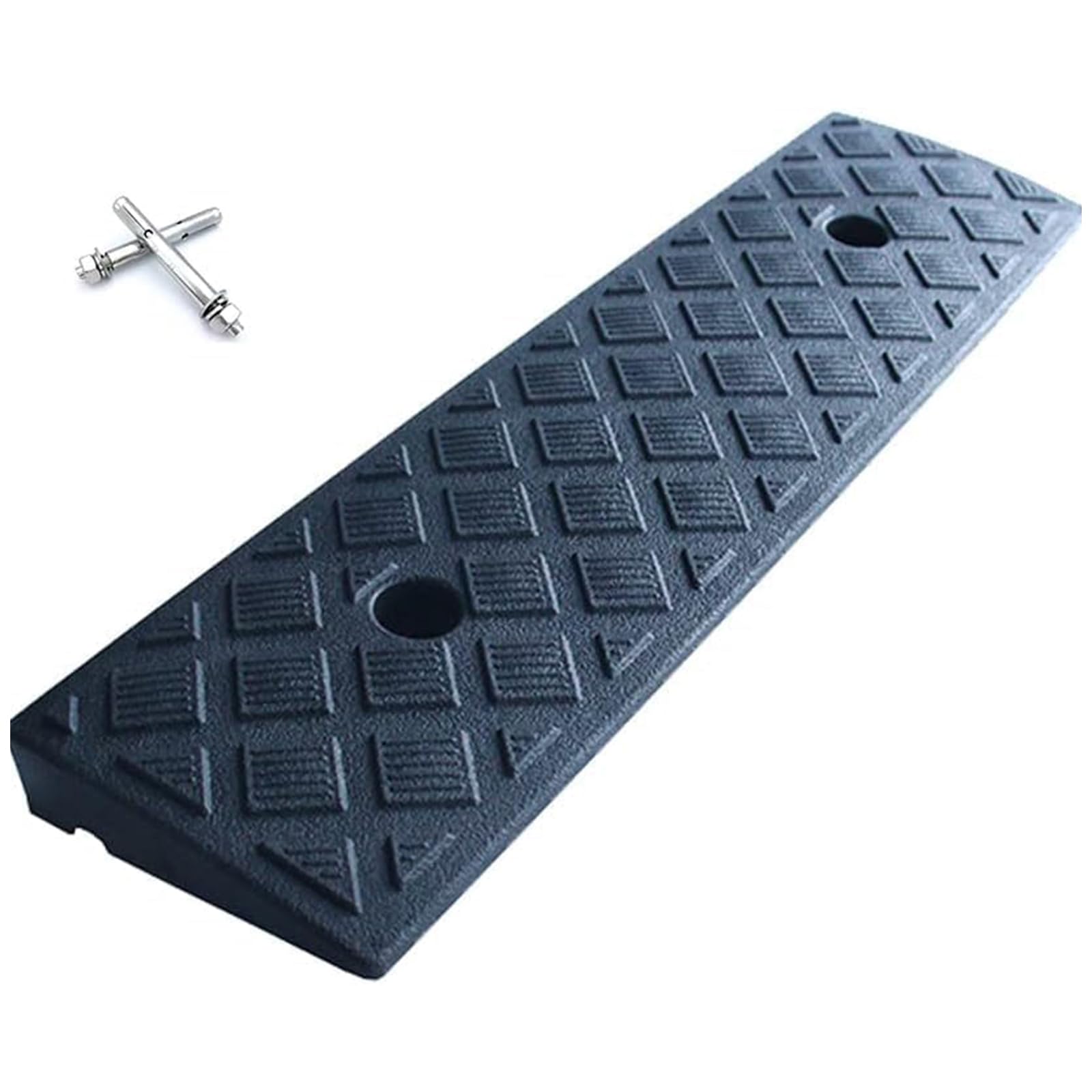 Genérico Rampa de Acceso portátil para bordillos - Rampa de umbral de plástico Ligero para Coches, Bicicletas, sillas de Ruedas y carretillas - Antideslizante, Ideal para aceras, 50x13x4cm