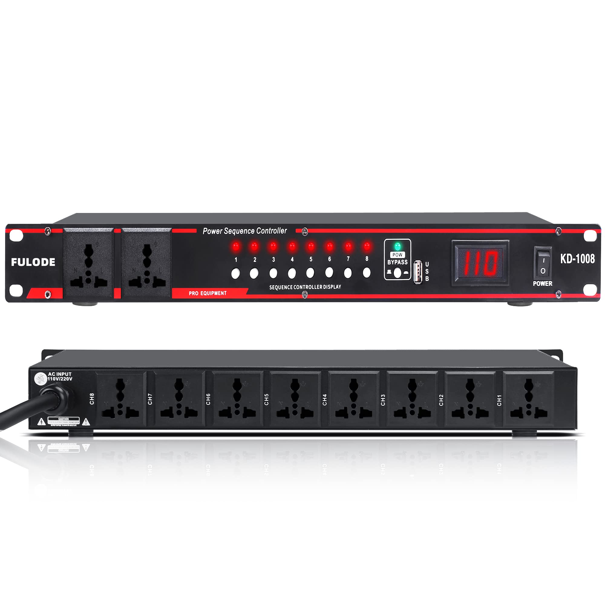 Snapklik.com : FULODE 10 Outlet Power Conditioner -8 Independent Switch ...