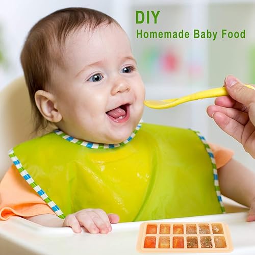 Miniatura 5 de Bandejas de cubitos de hielo Vkarh paquete de 2 moldes de silicona para cubitos de hielo con tapas extraíbles fácil de liberar 24 cubitos de hielo