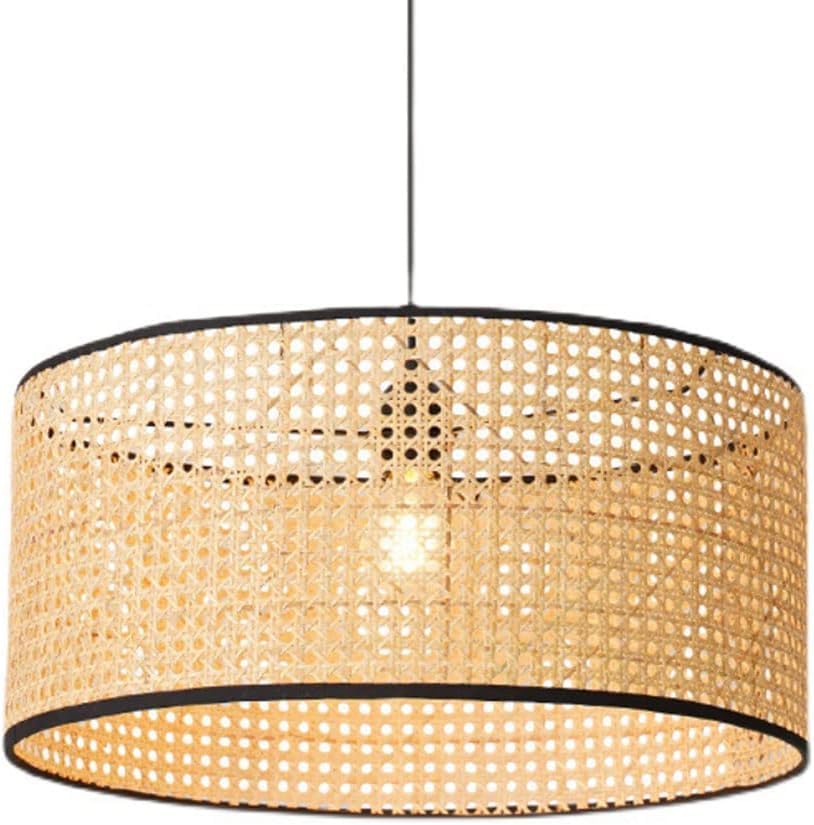 Lustre creux rustique en osier tressé main de style ferme côtière