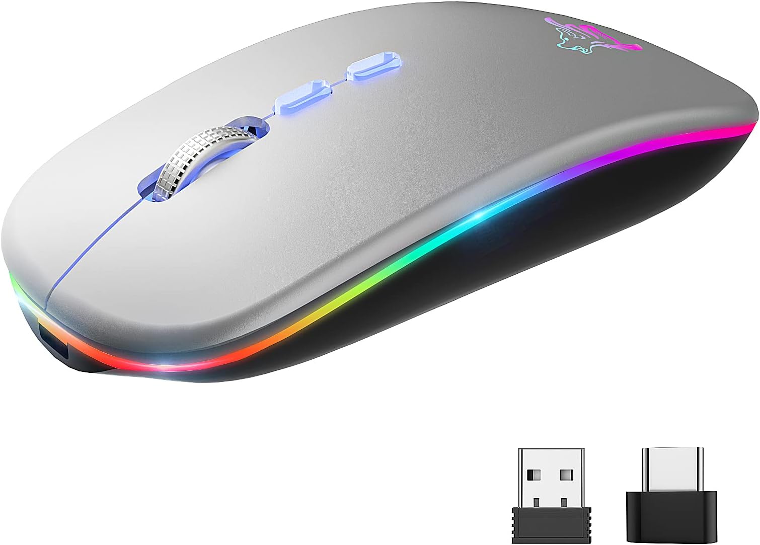 Amazon.com: HOTLIFE LED Wireless Mouse, Slim Rechargeable Silent ...