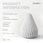 RONDURE 9.1" Lampe de table en céramique moderne, lampe de chevet entièrement dimmable pour chambre à coucher Table de nuit, blanc translucide en céramique, éclairage à cordon décoratif ambien chaud, ampoule incluse