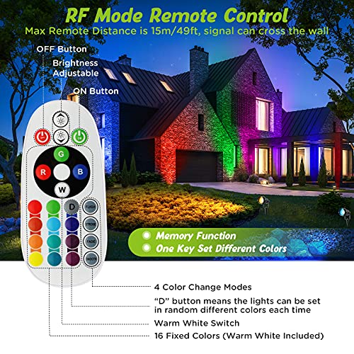 Image of Christmas Spotlights Outdoor Low Voltage Landscape Lights RGB Color Changing LED Landscape Lighting Waterproof Garden Pathway Yad House LED Spot Lights Outdoor (14Pack with Connectors)