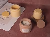 Vista 61 de 4Pcs Candle Jar Silicone Molds Set, Jars and Bottles with Lids Container Moulds, Striped Round Pot Molds for Making Uv Epoxy Plaster Concrete