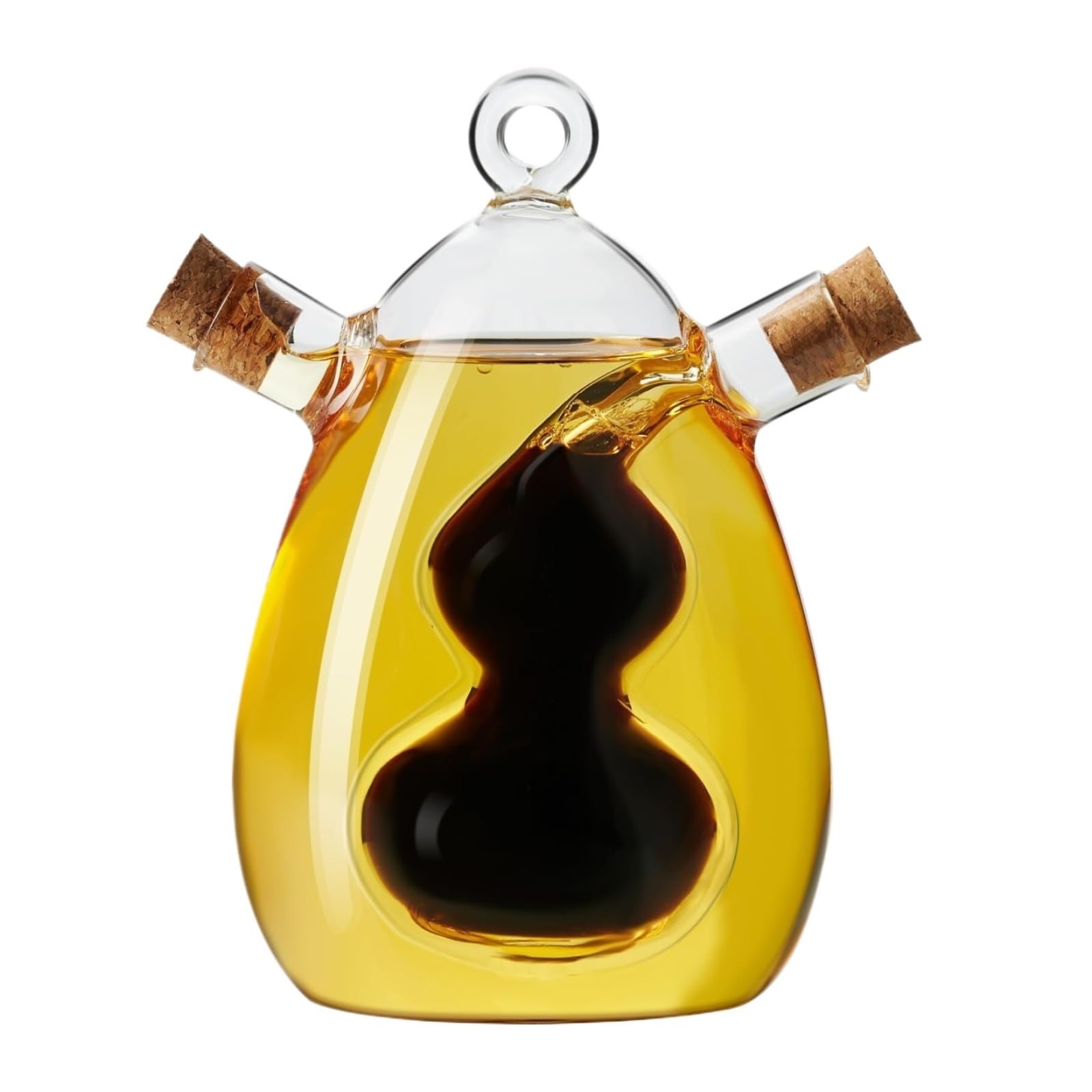 GFJHdfhE Cruet Set - Cooking Tools Oil And Vinegar 2 In 1 Dispenser Bottle With Cork Kitchen Transparent Glass Housewares