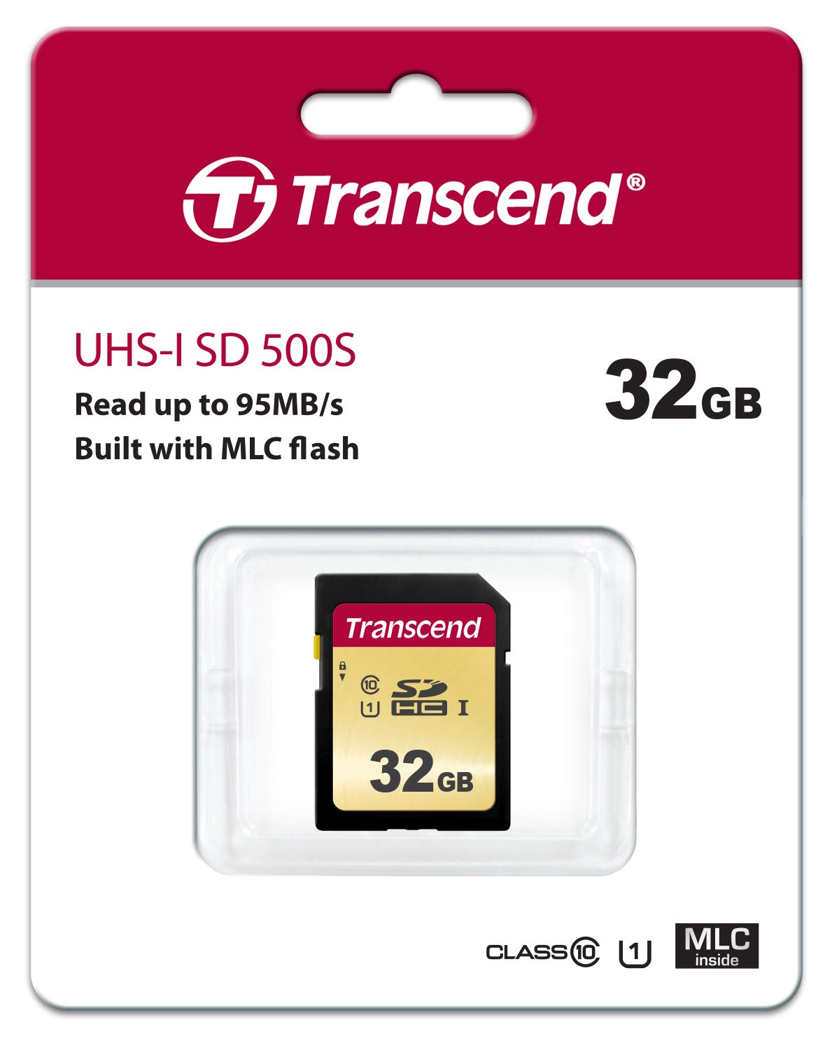 Transcend 32GB 500S MLC Memory Card, High Endurance, microSD, U3, V30, 4K UHD, Up to 95 MB/s, for Mobile Devices, Tablets, GoPRO, Action Camera, Drones, with Adapter - TS32GUSD500S
