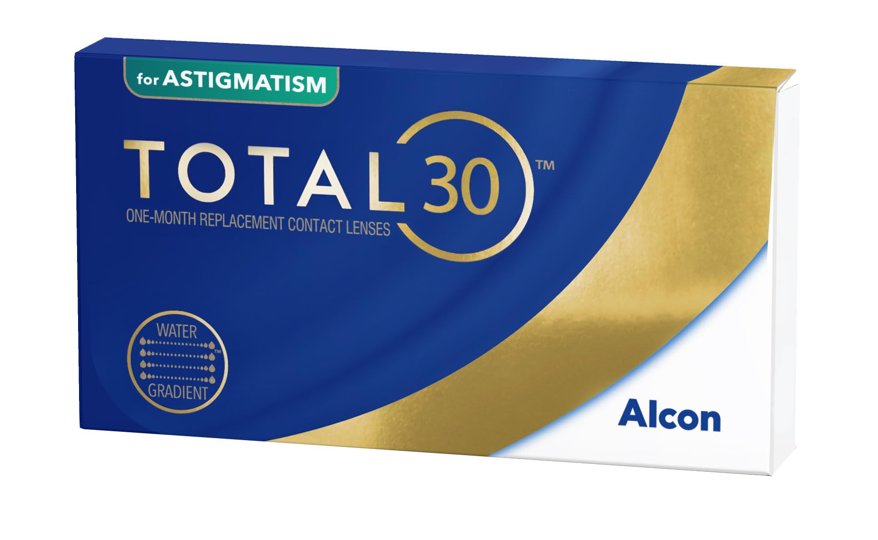 TOTAL30 for Astigmatism lentillas | 6 uds | cil 1.25 | eje 40 | -05.75 dpt | Lentes de contacto mensuales blandas que ofrecen una comodidad excepcional para la astigmatismo. R:8,6 mm; D; 14,5 mm