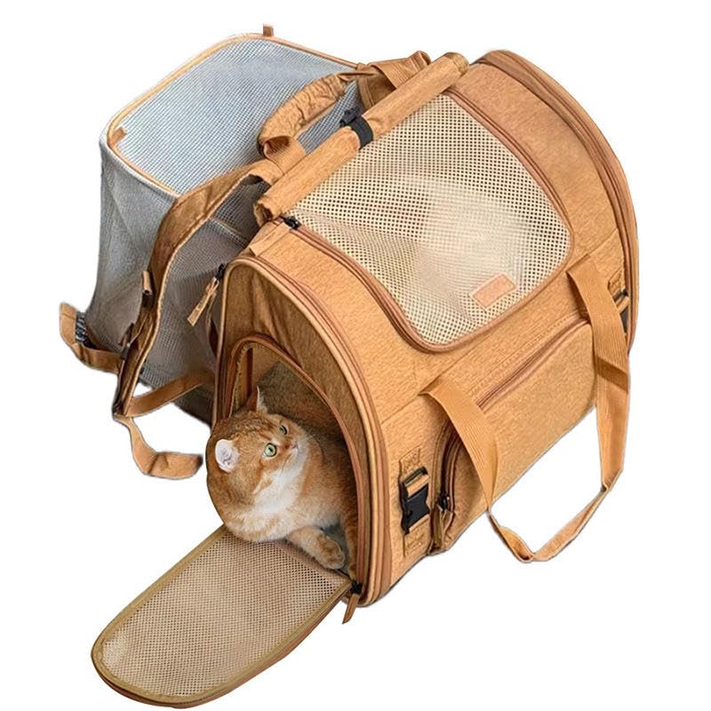 Hohysun Cat BackpackExpandable Cat Carrier Backpack Dog Backpack Carrier and Pet Carrier Backpack Suitable for 7-8kg Cats Dogs Kitten or Small Dogs Travel Friendly Puppy Cats Bag