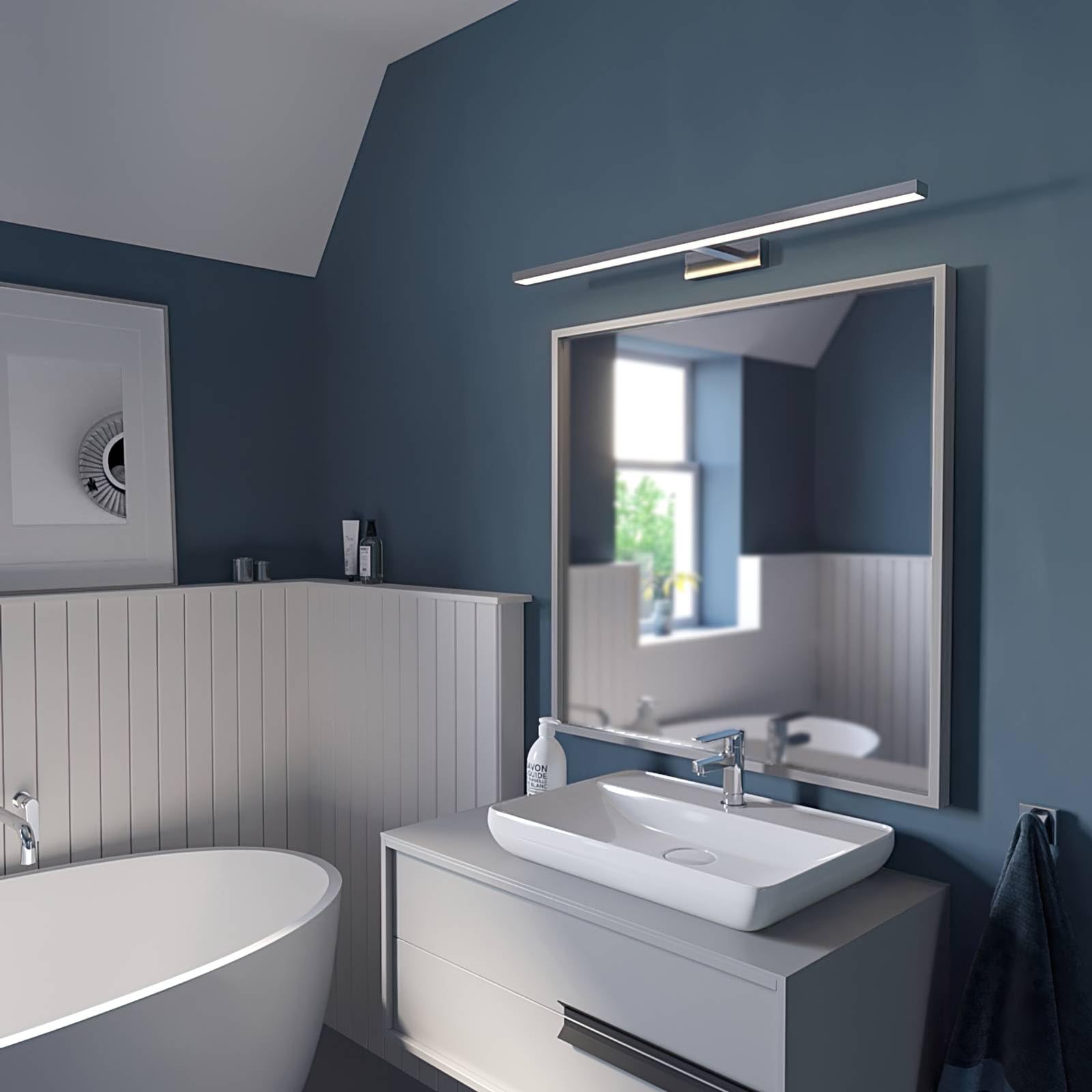 Lindby LED Wandleuchte, Wandlampe Bad Jukka (spritzwassergeschützt (Modern) in Chrom aus Aluminium (1 flammig) - Wandleuchten Spiegelleuchte Badezimmer Wandbeleuchtung Badezimmerleuchte