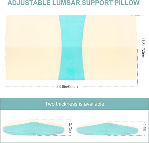 Miniatura 6 de Almohada lumbar ajustable para cama, almohada de apoyo lumbar de espuma viscoelástica para dormir, almohada de espalda baja, almohada de cintura