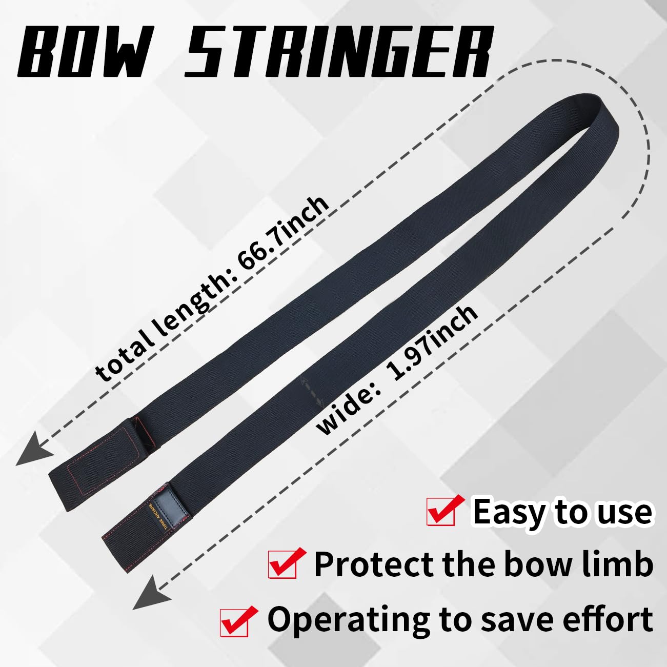longbowmaker Premium Polyester Bow Stringer Tool, Effortless, Safe, and Quick Stringing for Traditional Recurve Bow - Image 3