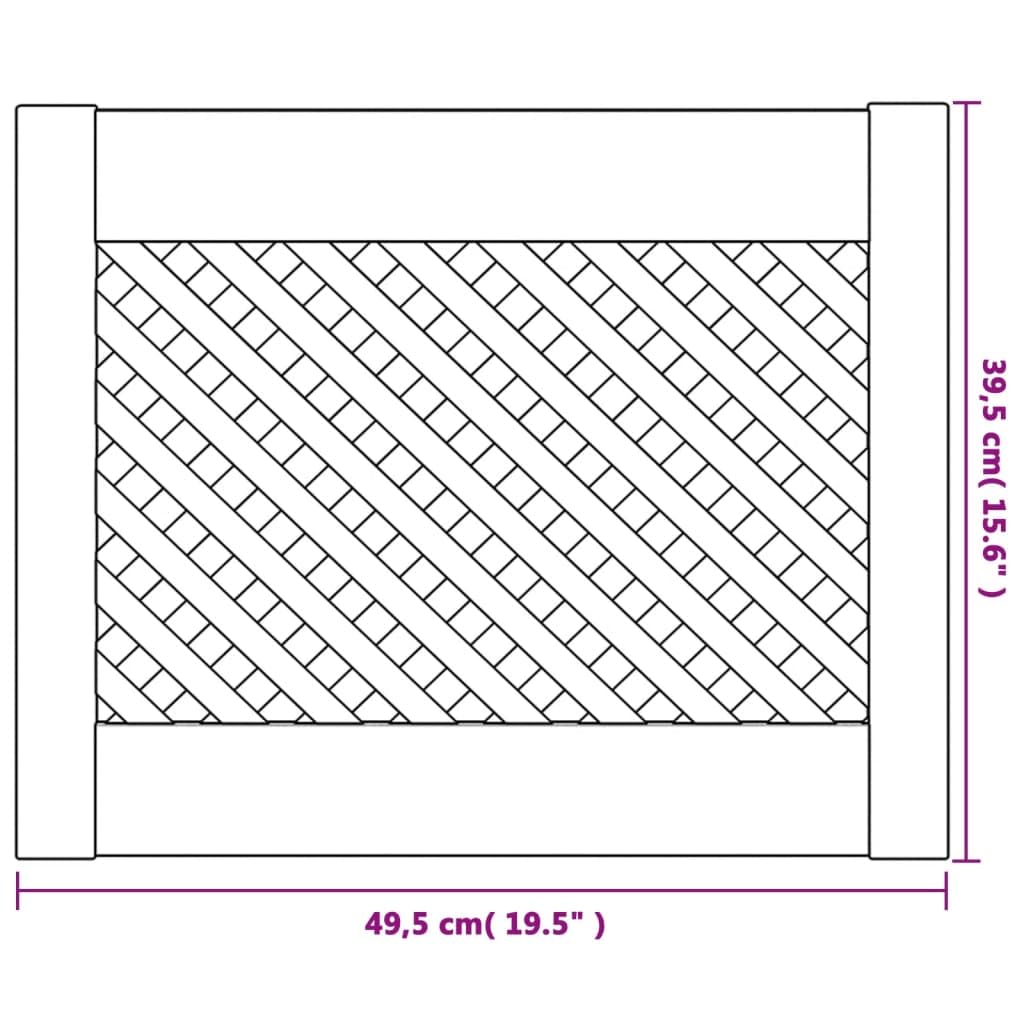 Genérico Puertas de Armario Entramado 2 uds Madera Pino 49,5x39,5 cm,Bricolaje,Accesorios de Bricolaje,Ferretería para armarios,Puertas de armarios-372788